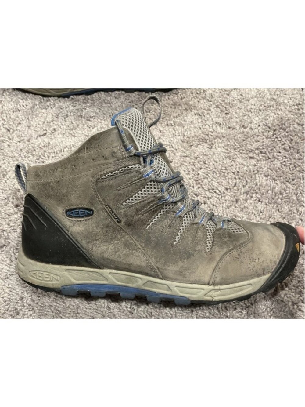 Keen Koven Mid Hiking Shoes Women's Size 10.5 Gray Blue Waterproof